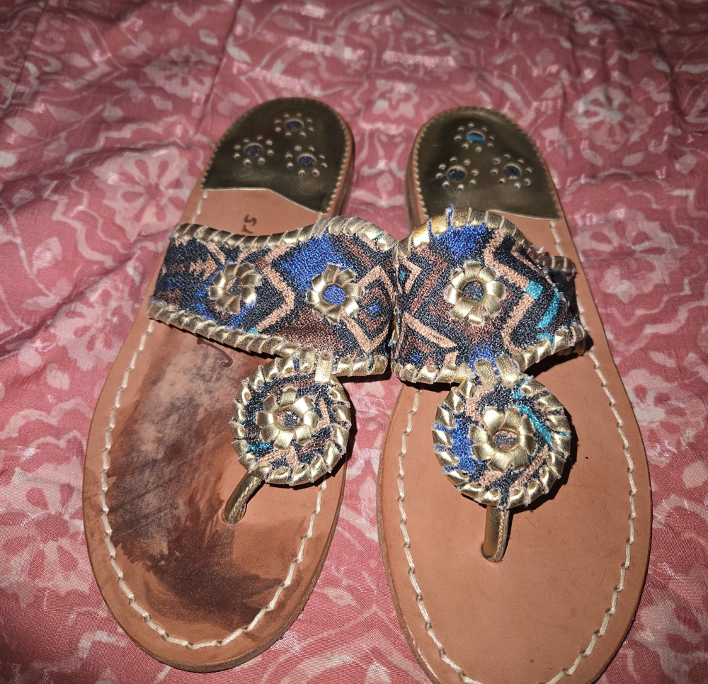 Jack Rogers Size 5 Aztec Thong Sandals